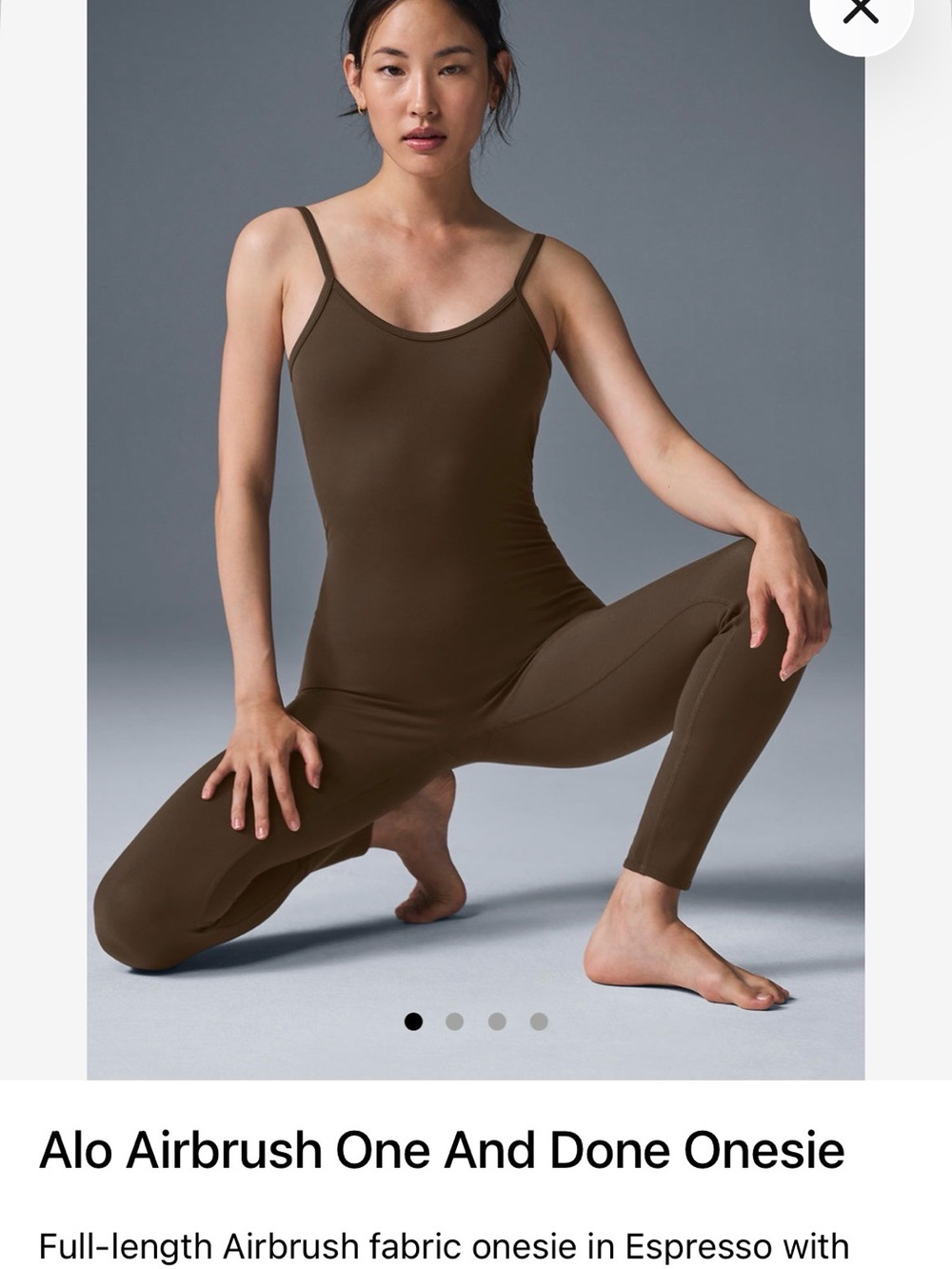 ALO Yoga Airbrush One and Done Onesie in Espresso - Picture 6 of 6